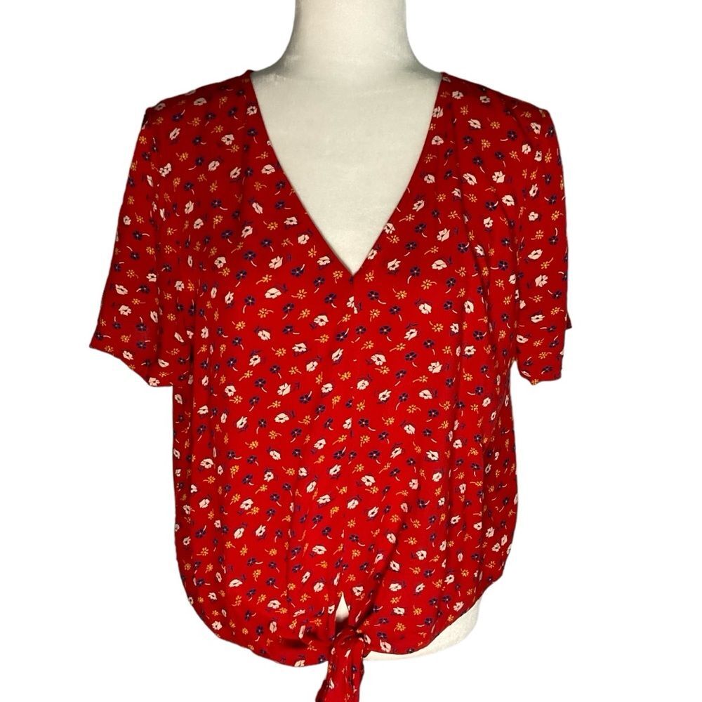 Madewell Novel Tie Front Prairie Posies Size L